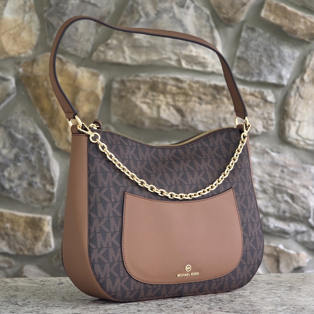 Michael Kors Eden Logo Brown Shoulder Bag